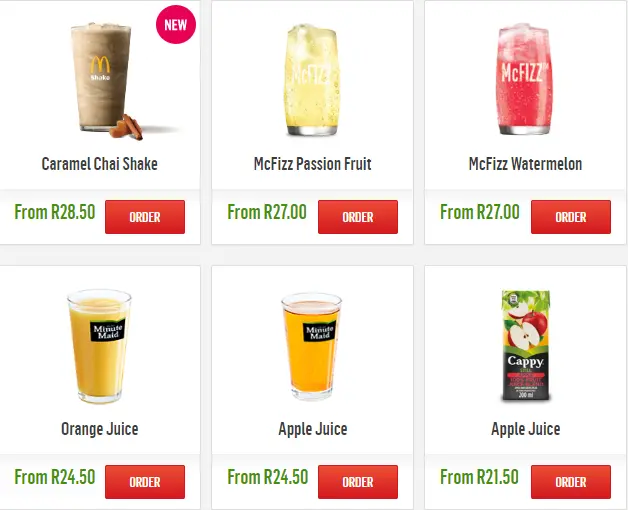  McDonald’s Menu Drinks Prices