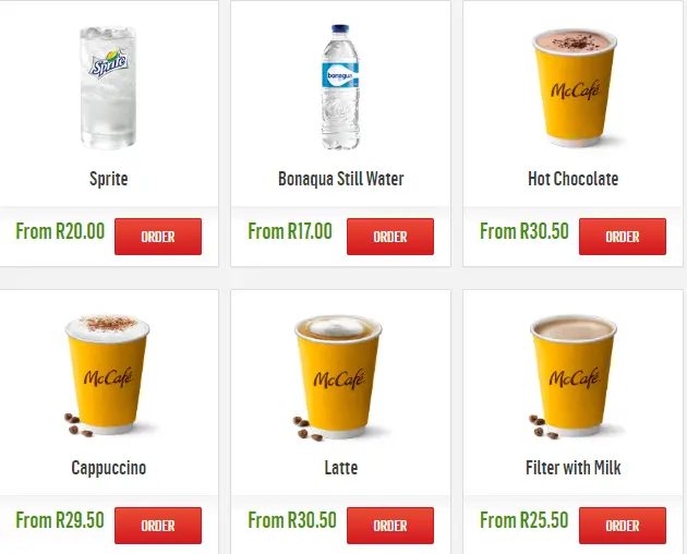 McDonald’s Hot Beverages Menu