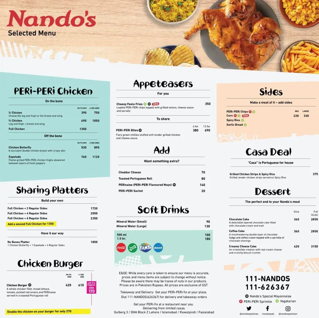 Nando's Salad Menu Prices