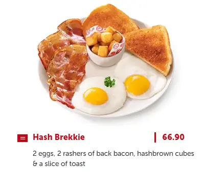 Wimpy Breakfast Menu Prices