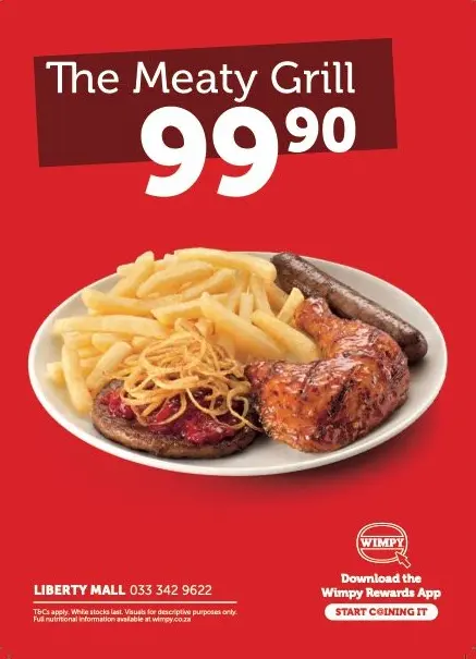 Wimpy Salads & Wraps Menu 