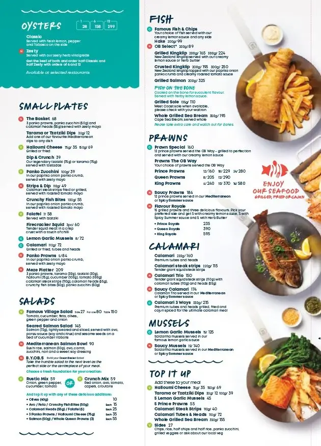 Ocean Basket Picked for you Menu Prices