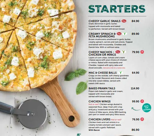 Panarottis Starters Menu Prices