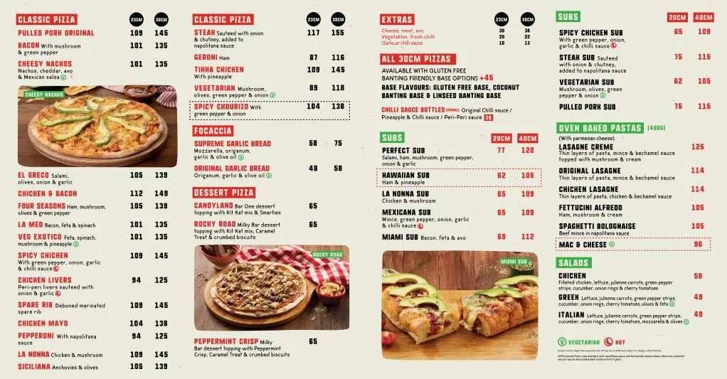 Pizza Perfect Menu