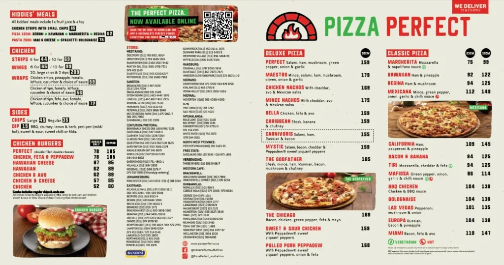 Pizza Perfect Menu