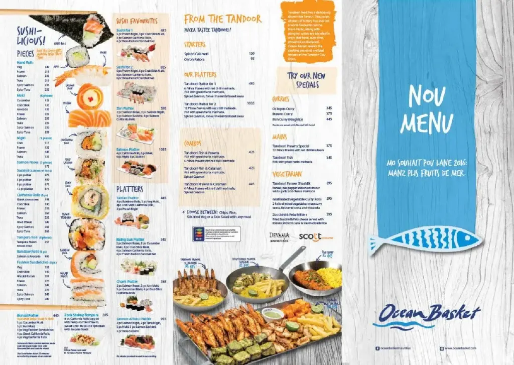 Ocean Basket Menu